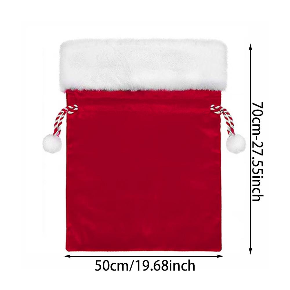 

Runtow 1 PC Red Velvet Christmas Gift Bag Santa Extra Large Drawstring Gift Bag Home Christmas Storage Bag Christmas Gift Bag 50x70cm