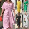 New Foreign Style Women's Elegant V-Neck Fashion Shirt Dress