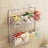 Self Adhesive Bathroom Shelf Multifunctional Storage Basket Wall Mounted Storage Rack  Kitchen