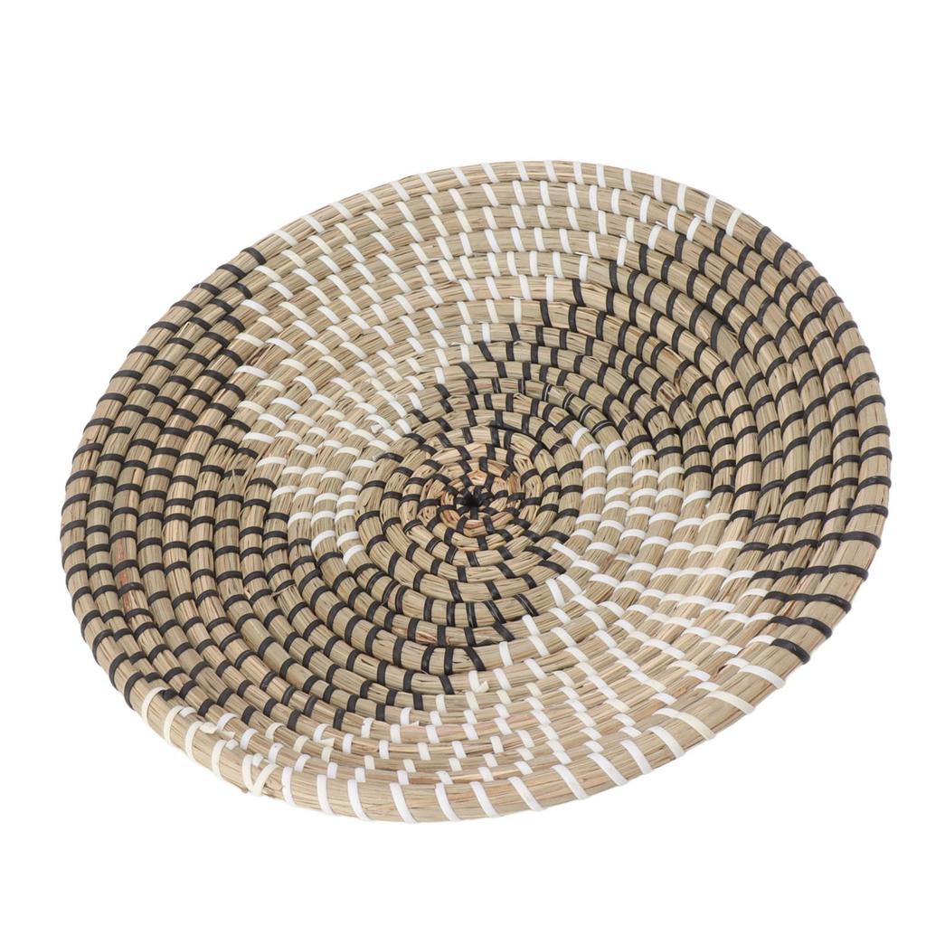 Woven Wall Basket Decor Handcrafted Seagrass Hanging Baskets Multifunction Woven Insulation Pad for Living Room Kitchen
