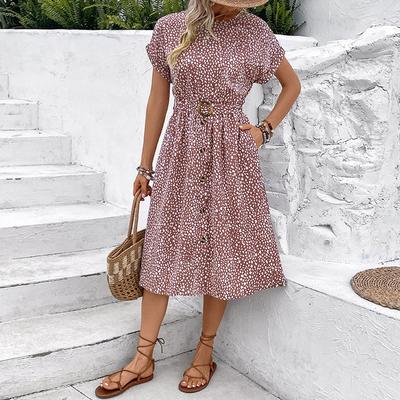 Summer Fashion Women's Temperament Printing Dresses Chic Comfortable and Versatile Temperament Elegant Casual Women's Clothing Gentle Lady's Dress
