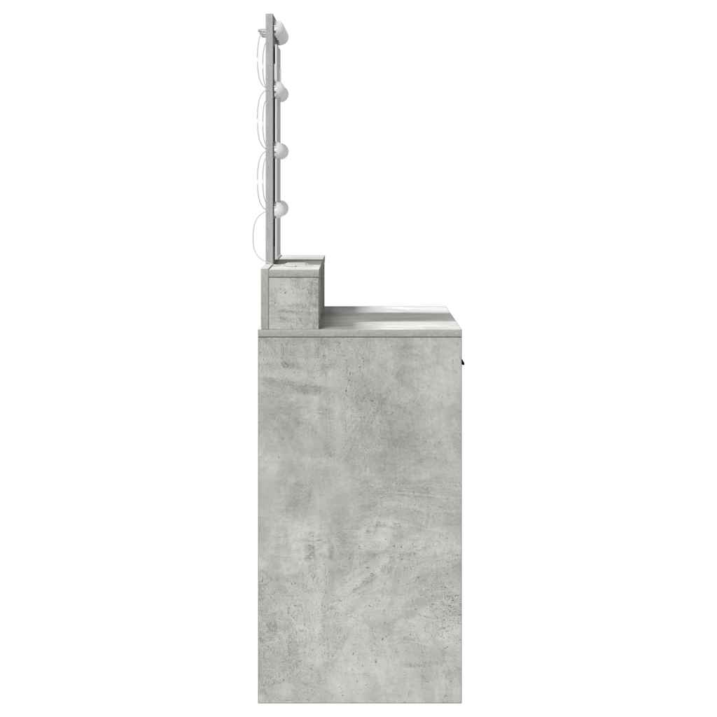 Makeup Table with Storage Gray 100 x 41 x 140 cm Engineered Wood