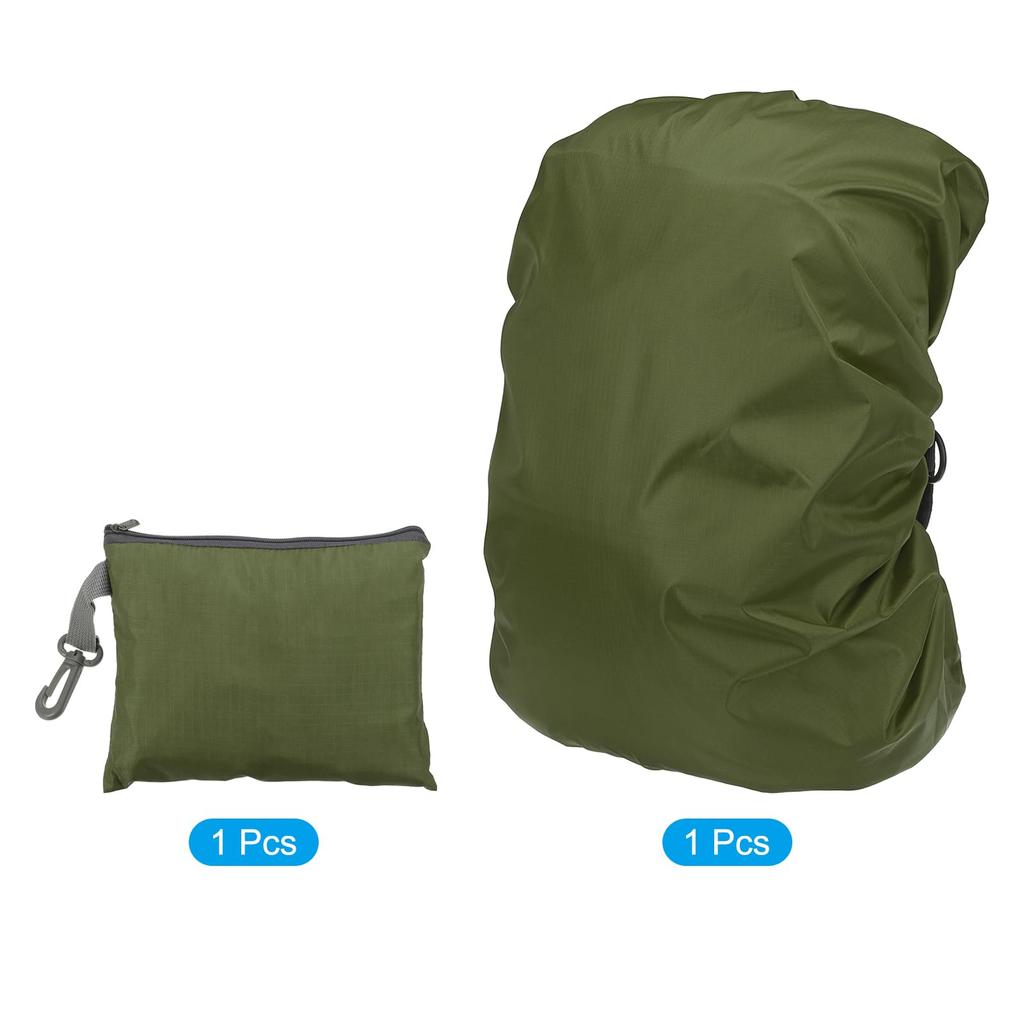 60L Waterproof Backpack Rain Cover with Oxford Cloth Buckle Straps and Drawstring Bag for Large Dark Green [PATIKIL] Hiking, Camping, Travel, Size,