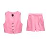 Spring New Split Vest 5320767 High Waist Linen Blended Shorts Female 3152503 1255430