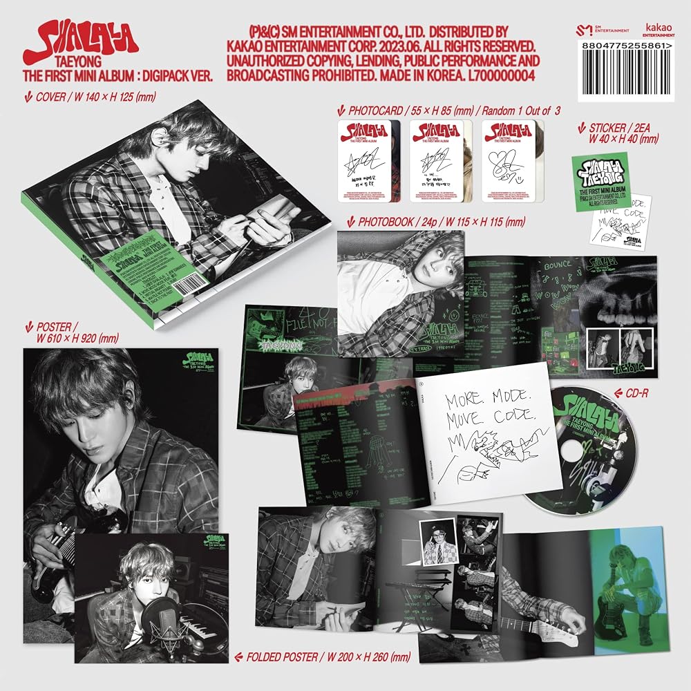 NCT Taeyong SHALALA 1st Mini Album Contents+POB+Tracking Sealed (Digipack Version)
