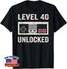 Level 40 Unlocked Video Gamer 40th Birthday Gift Unisex T-Shirt