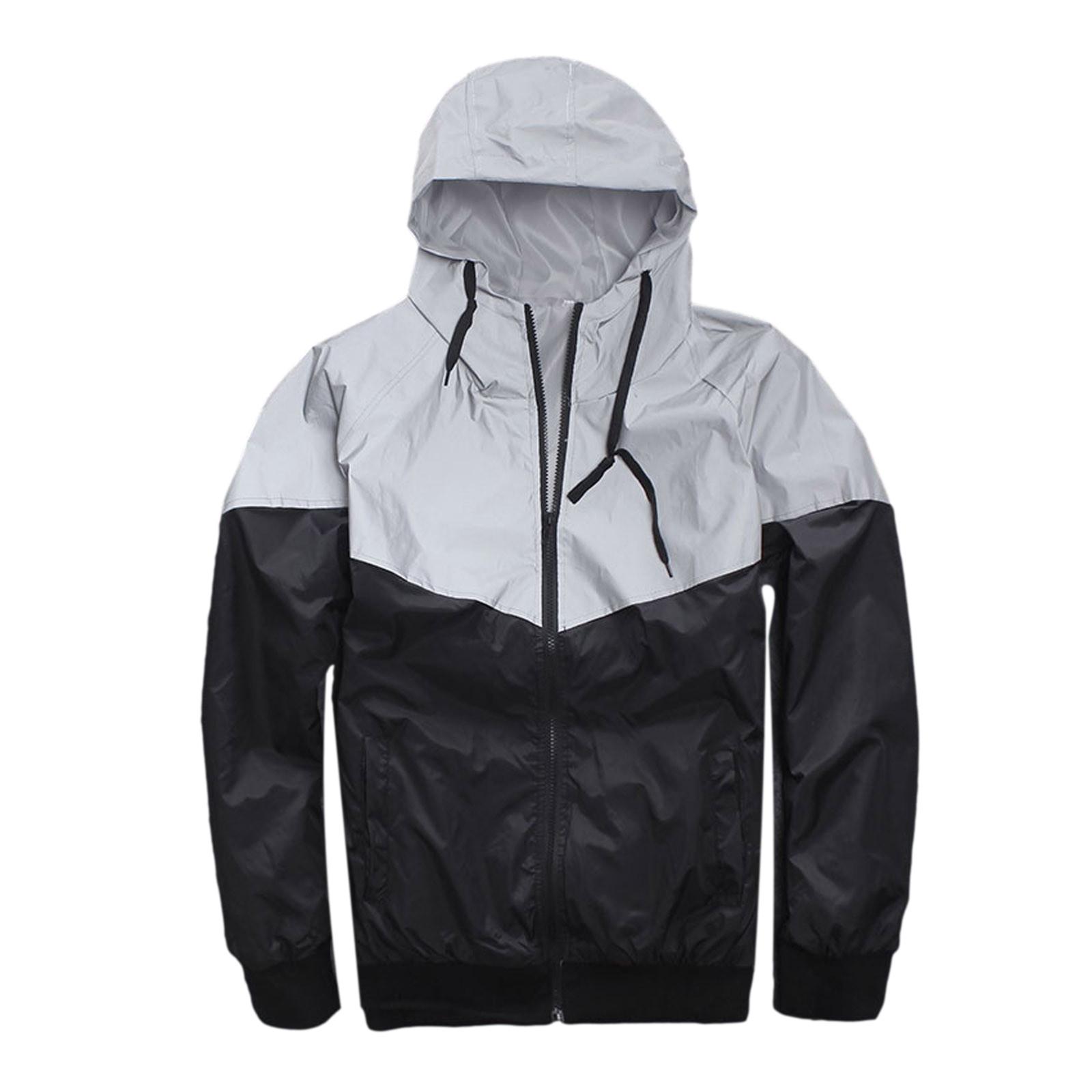 

(SU)Женские и мужские модные светоотражающие пальто на молнии, повседневные тренчи