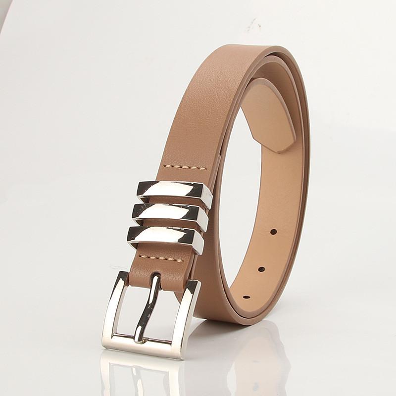 Womens Classic Faux Leather Belt With Square Pin Buckle Stylish Accessory For Casual And Work Looks