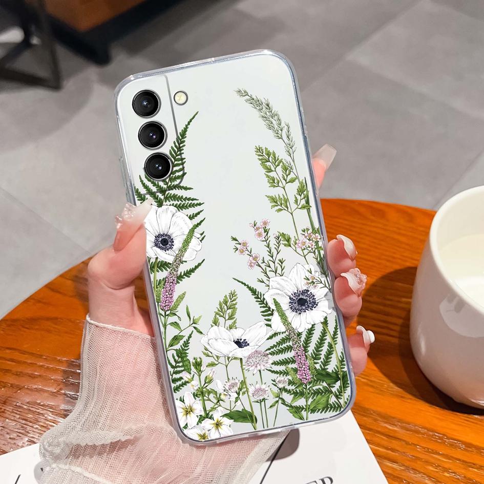 Back Cover For Samsung S21 S22 S23 Ultra Plus S6 S7 S9 Edge Bumper Case Screen Protector Luxury Graffiti Butterfly Silicone Soft TPU Transparent Shell