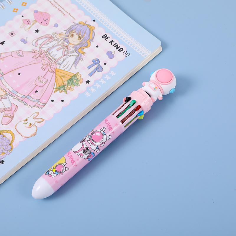 Astronaut Multi-Color 10-in-1 Ballpoint Click Pen for Students - Oil-Based, High-Quality, Versatile, and Colorful.