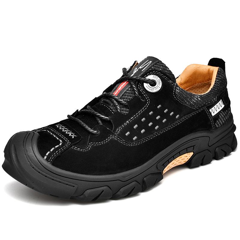 

Весенние и осенние походные ботинки мужские кожаные водонепроницаемые, нескользящие, износостойкие дышащие на платформе мужские спортивные повседневные туфли для активного отдыха 46