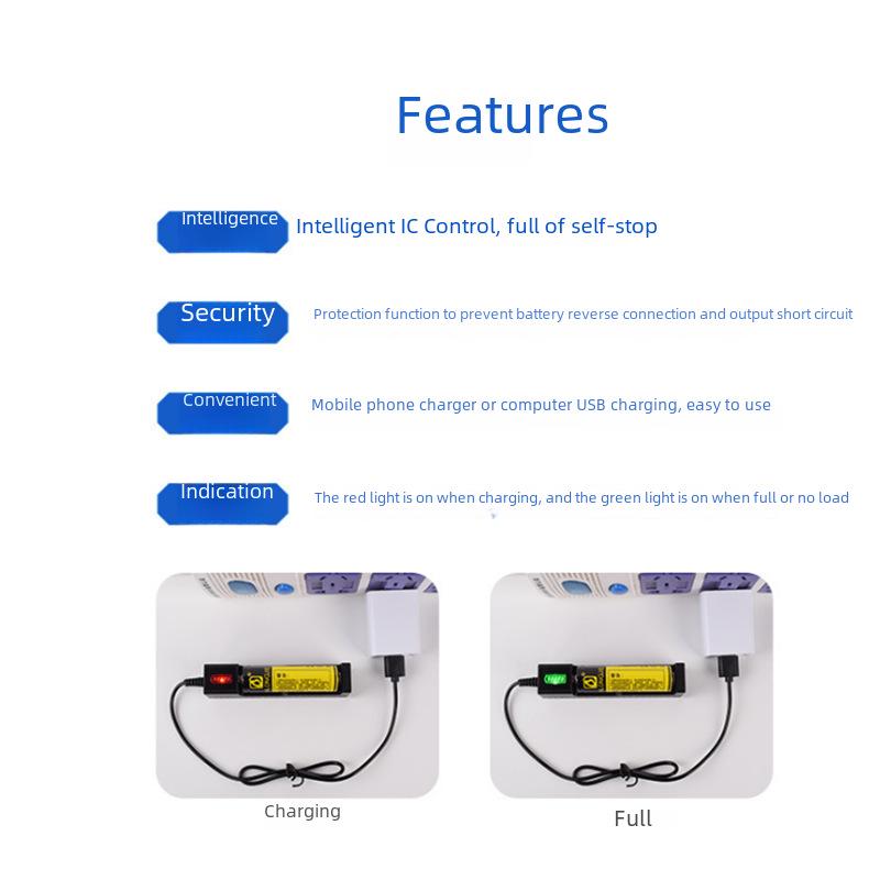 Univerzálna 3,7V USB nabíjačka batérií pre batérie do bateriek 16340, 14500, 18650, 26650