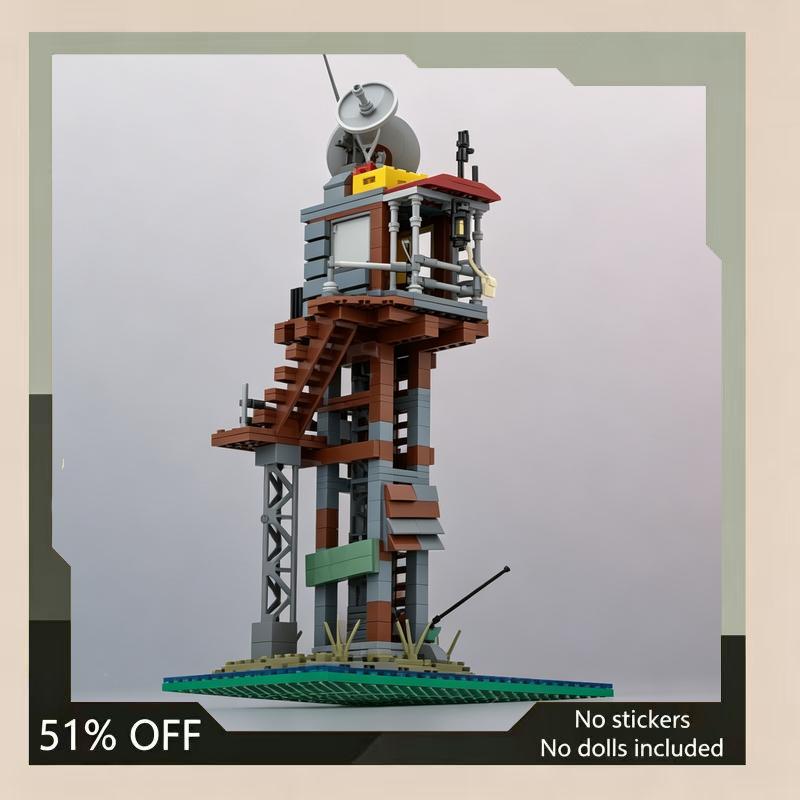 697PCS Post Apocalyptic Shack Tower MOC Building Blocks Architecture DIY Assembly Creative Puzzle Toy Gift