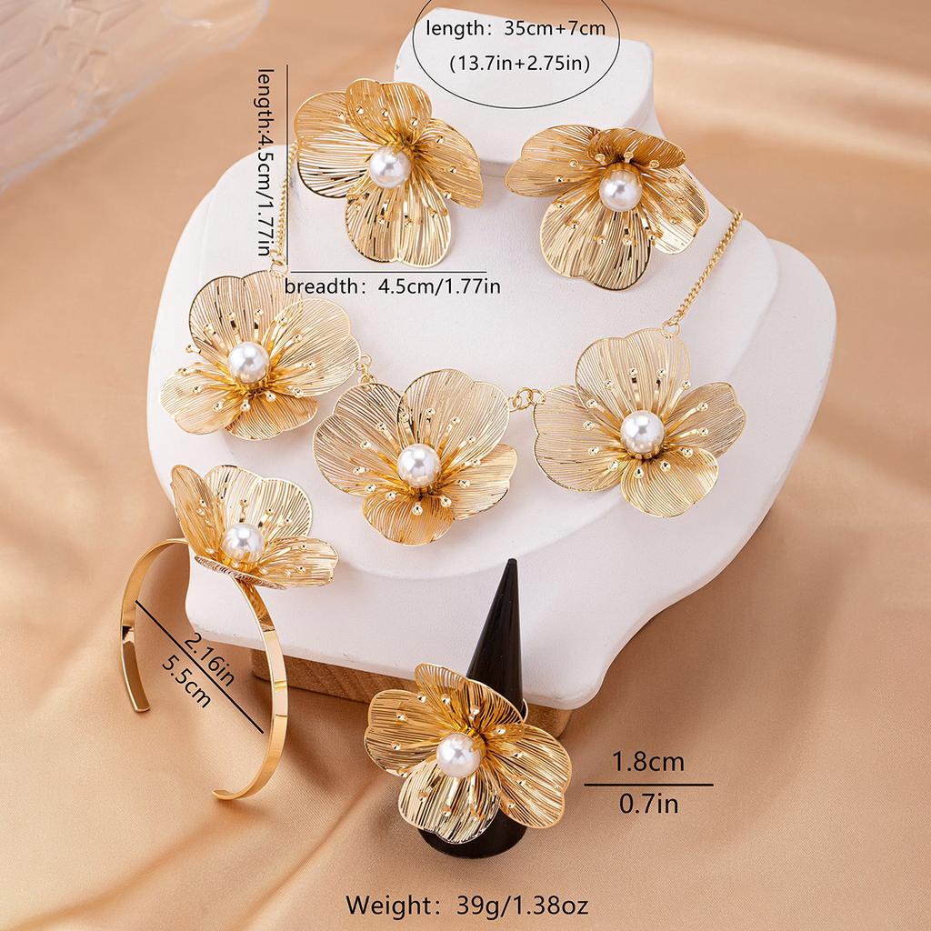 Mote-smykkesett Halskjede Armbånd Øredobber Ring For Kvinner Damer