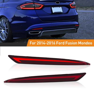 For Ford Mondeo Fusion LED Rear Bumper Reflector Lights Brake Warning Dynamic Turn Signal Lamp 12V