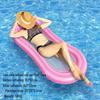 Glitter Stripe Inflatable Pool Float - Single Person with Thickened PVC & Transparent Mesh