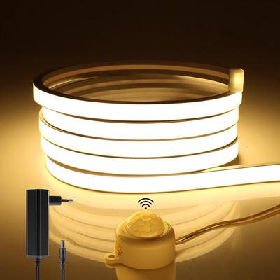 Smart PIR Motion Sensor Swith COB LED Neon Light Strip 24V Waterproof Lamp For Bed Room Corridor Toilet Security Night Lighting