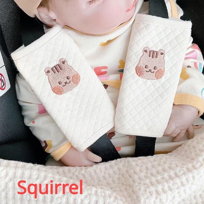 

Аксессуары для ремня безопасности для младенцев, подушка для плечевого ремня, защита груди, подушка для сиденья автомобиля для ребенка, мягкая подкладка, предотвращающая удушение Squirrel