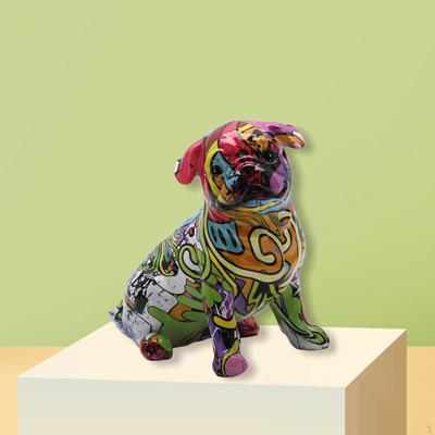 Deko Graffiti Tiere Hund Skulptur Figur, Dekoration, Bücherregal Auslage, Tier Kunstharz Figur