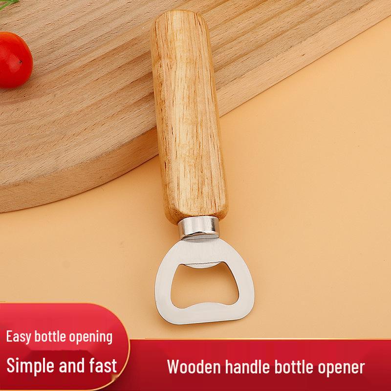 Wooden Handle Multi-functional Beer Bottle Opener with Stainless Steel