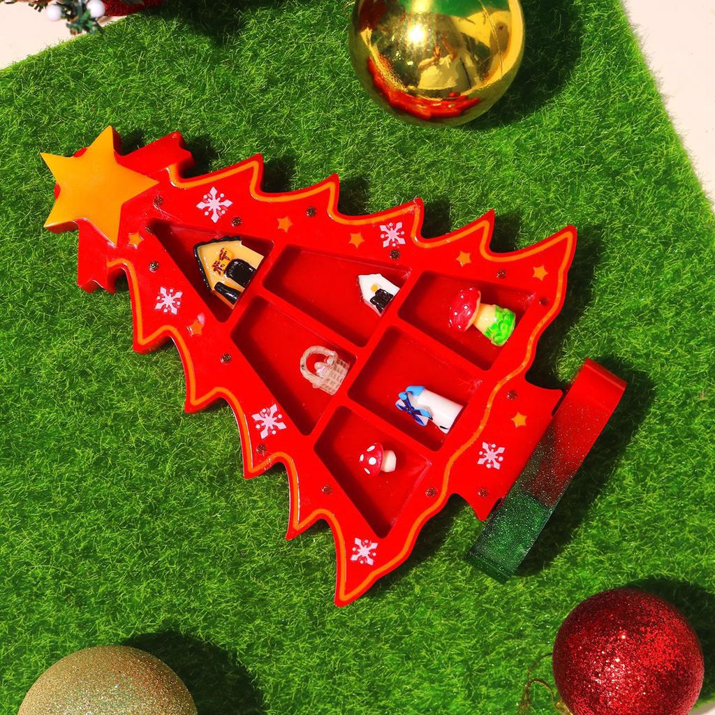 DIY Crafts Silicone Mould Christmas Tree Shaped Epoxy Resin Moulds Jewelry Box Molds for Convenient Storage Container