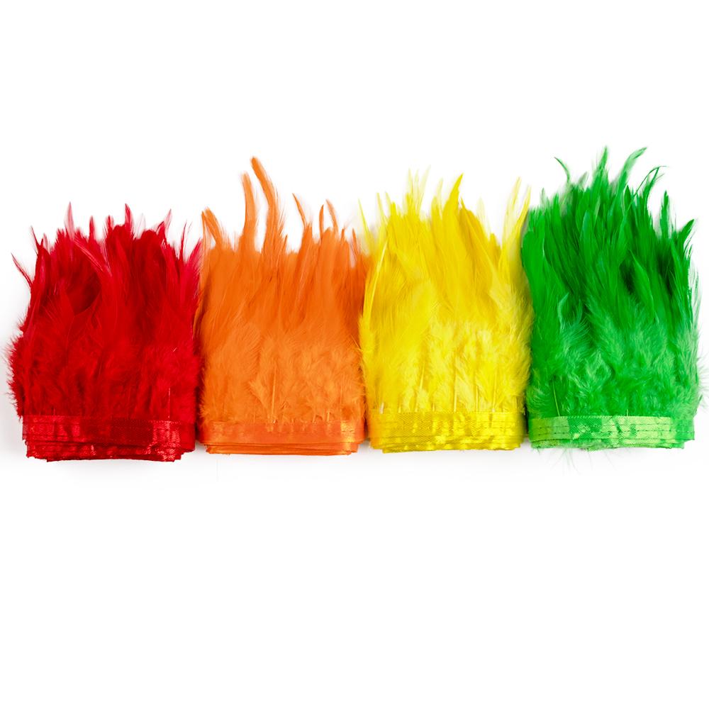 1Meter Natural Pheasant Chicken Feather Trims 10-15Cm Ribbon Sewing Feather For Craft Accessories Party Costume Plume Decoration