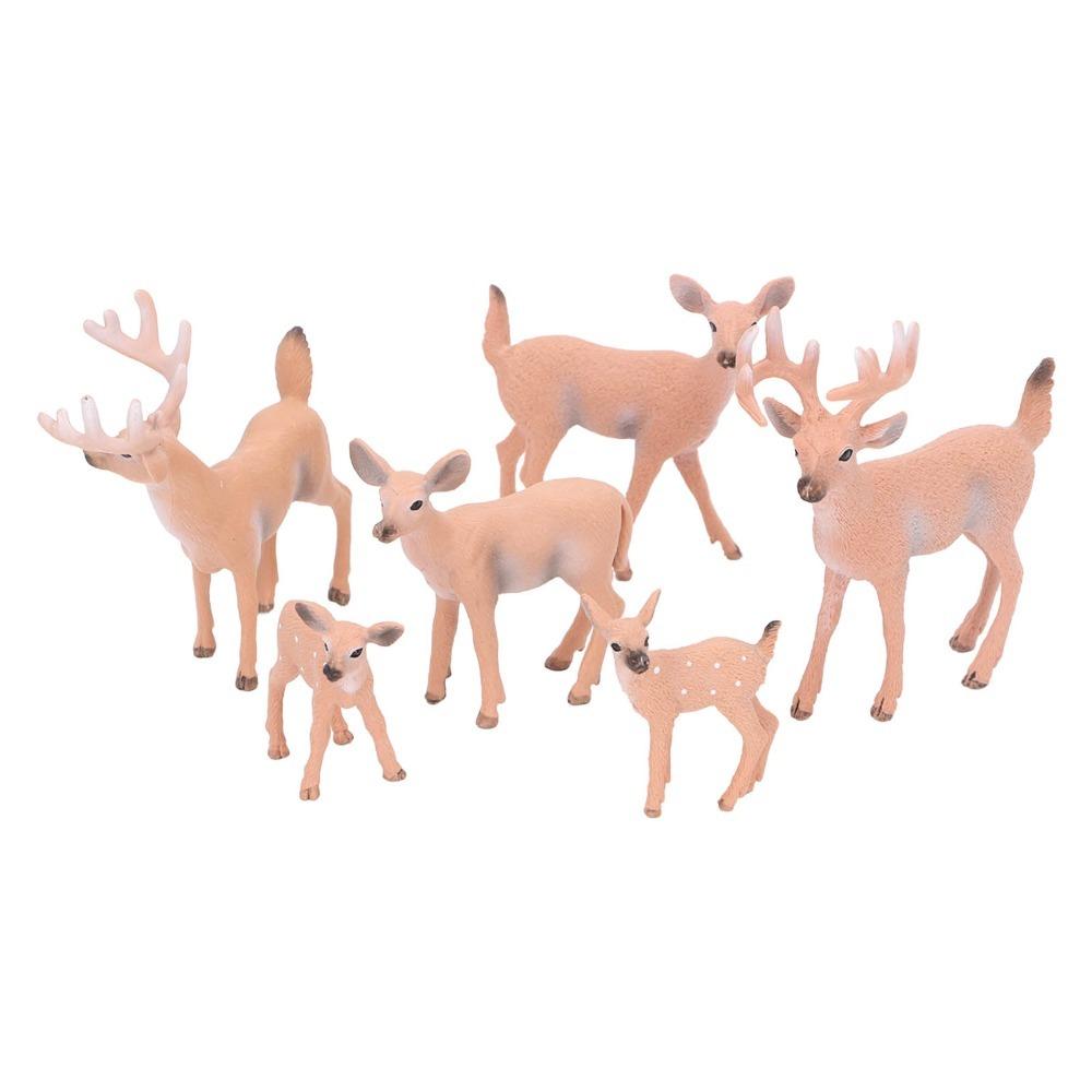 6pcs Lifelike Deer Cake Topper Topper Decoration Woodland Animal Figurines Wedding Party Decoration