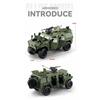 1/20 Alloy Military Explosion Proof Car Model Diecasts Metal Off-road Vehicles Tank Armored Car Model Sound Light Kids Toys Gift