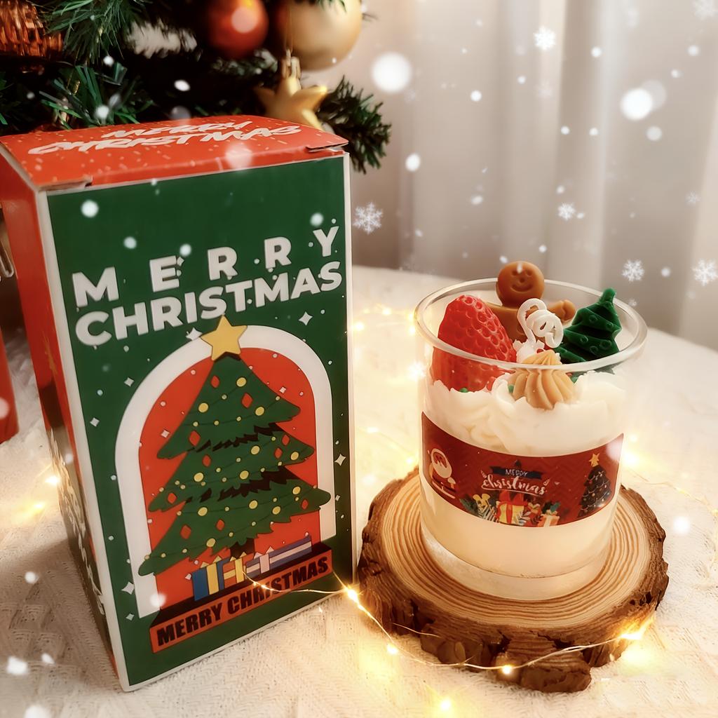 Christmas Theme Fragrance Candle Little Bear Christmas Tree Decoration, Holiday Atmosphere Creation, Romantic and Warm