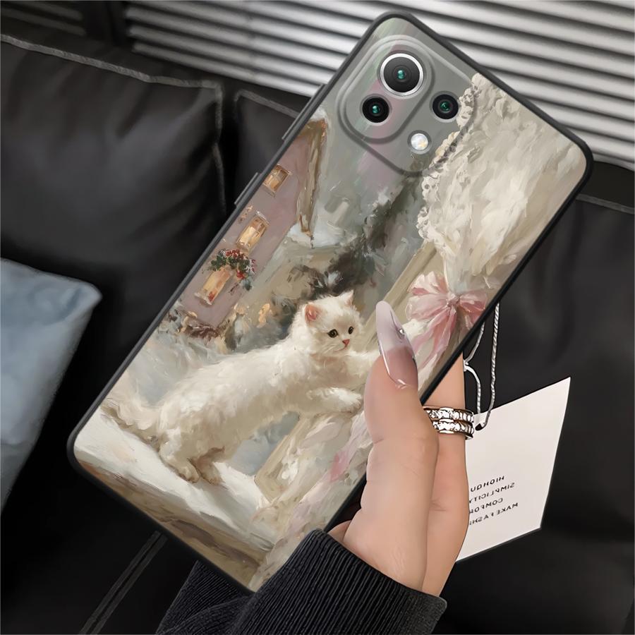 

Funda Phone Cover Case for Xiaomi Mi 10T 14 13 Lite 12X 11T 12T Pro 11 12 Cartoon Cute Cat Xiaomi 11T Pro