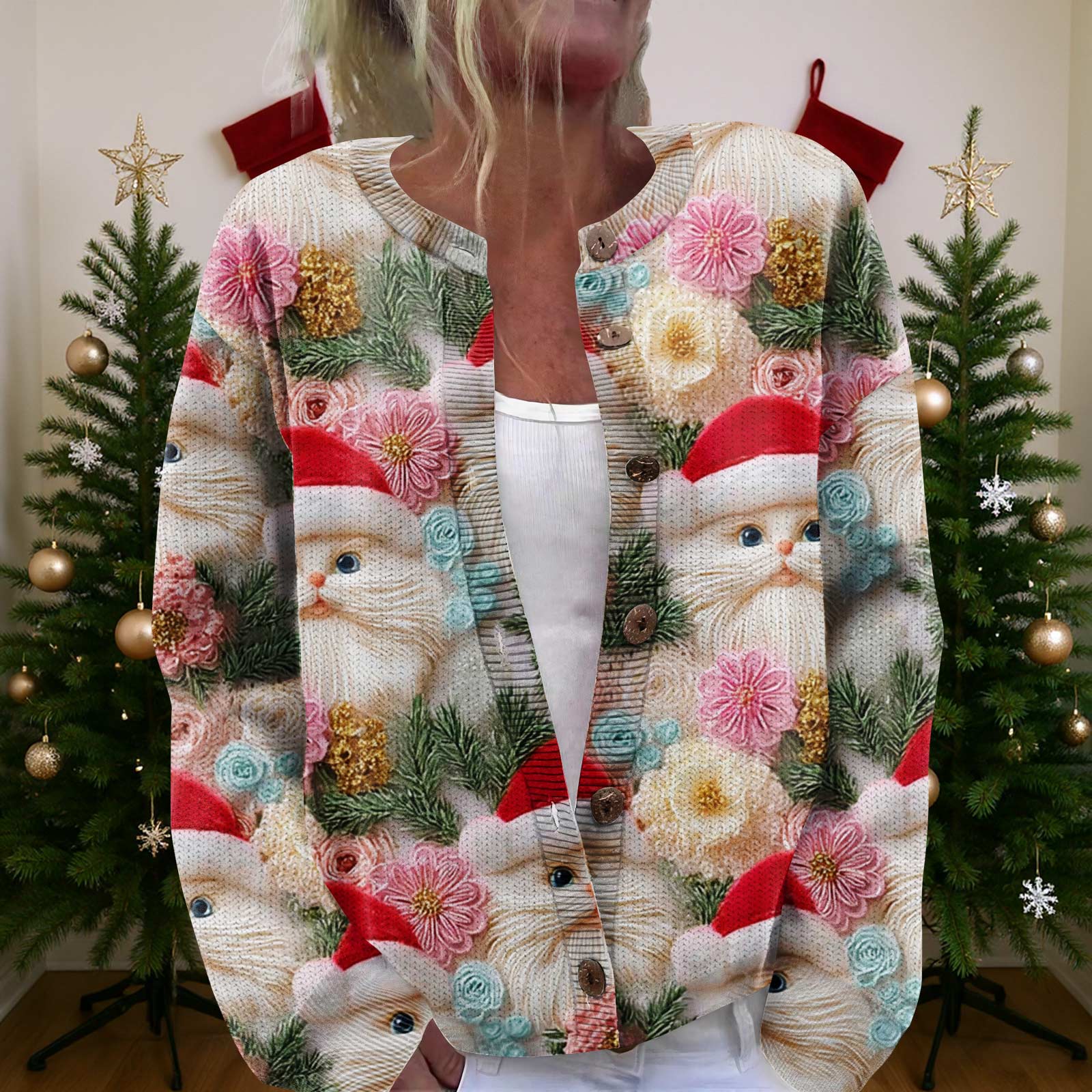 

Women S Christmas Sweater Cute Fun Christmas Sweater Fall And Winter Long Sleeve Knitted Sweater XL