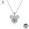 S925 Sterlingsilber Anhänger 1 Karat Moissanit Diamant Halskette Damenmode Luxusschmuck Mickey Ratte Kopf Maus