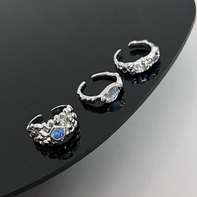 Texture Personality Open Ring Women'S French High-End Moonstone Niche Design Ring Simple Index Finger Ring