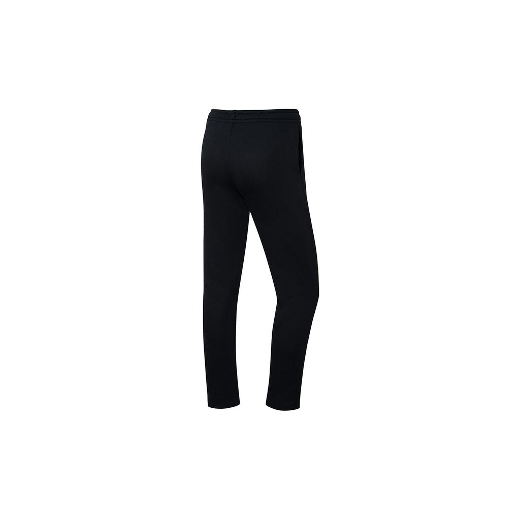 Li Ning Training Series Solid Color Rhinestone Logo Knit Straight Leg Sports Pants Women Bottoms Black AKLSG54-2