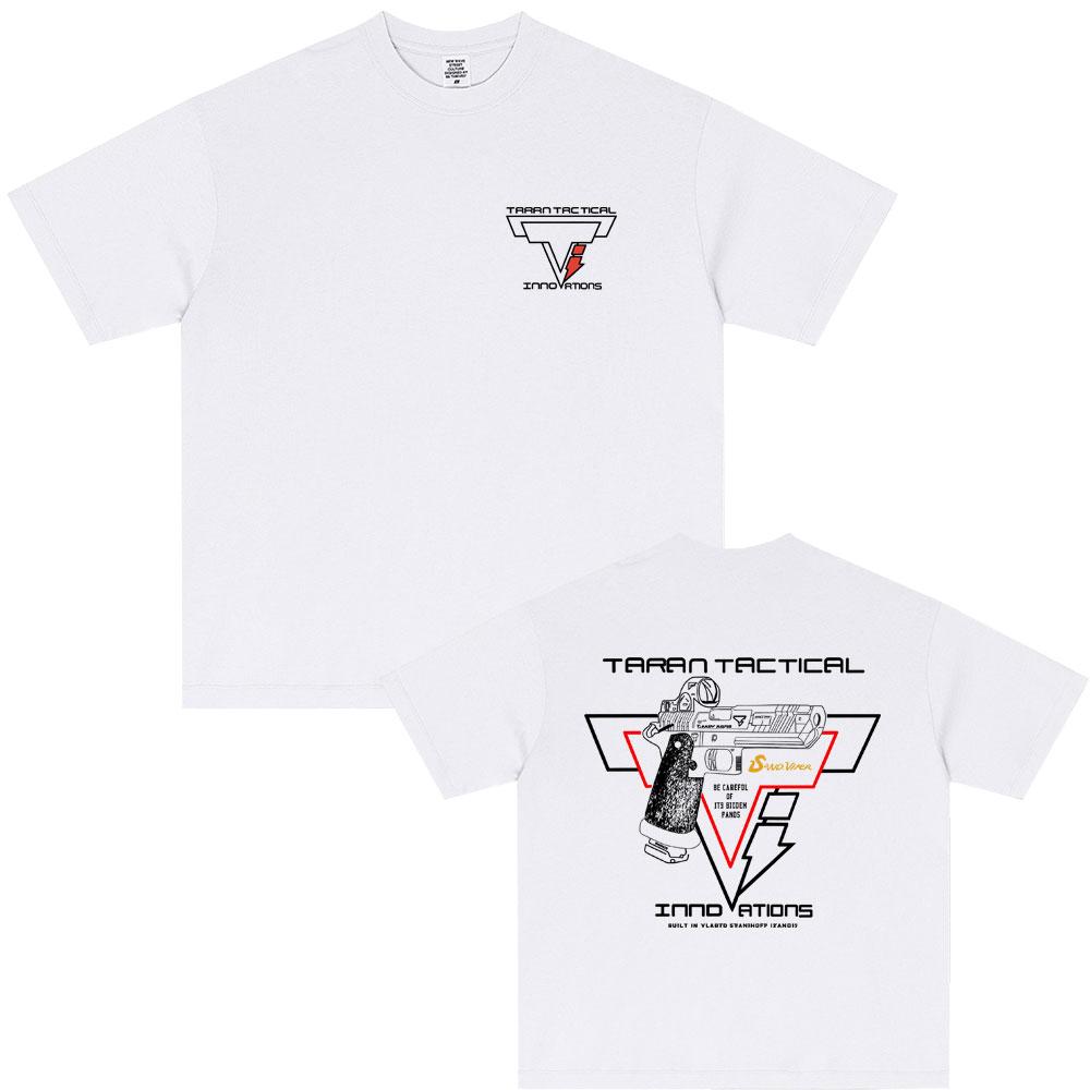 Taran Tactical Pistol Print Super Elastic Graphic T-shirt Unisex Casual Oversized T Shirts Men Women Fashion Vintage Tshirt Tops