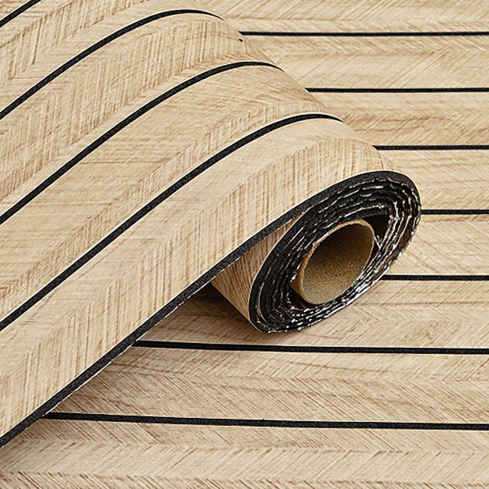 

40x300CM Imitation Wood Grain 3D Three-Dimensional Groove Grille Wall Wallpaper