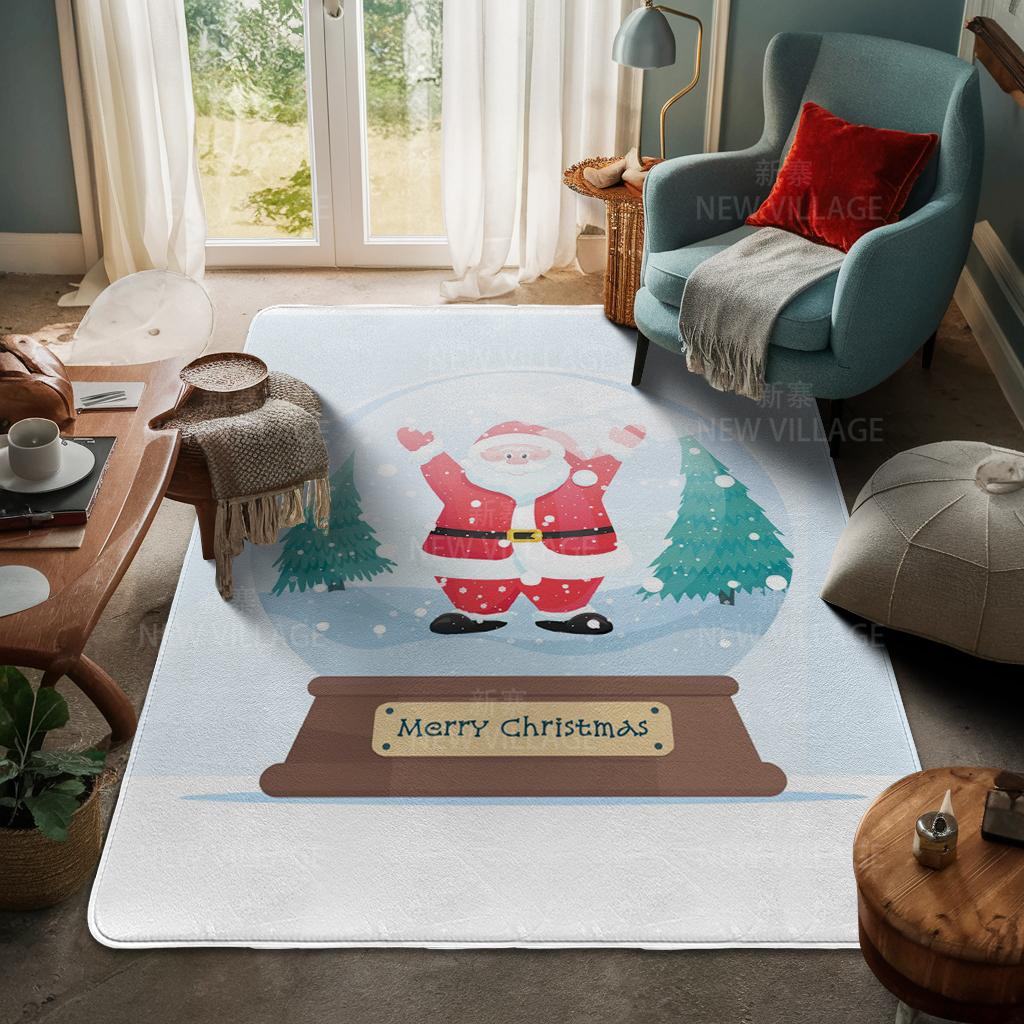 House Entrance Carpet Home Door Mat Living Room Bath Foot Bathroom Non-slip Water Absorption Rugs Bath Merry Christmas Winter
