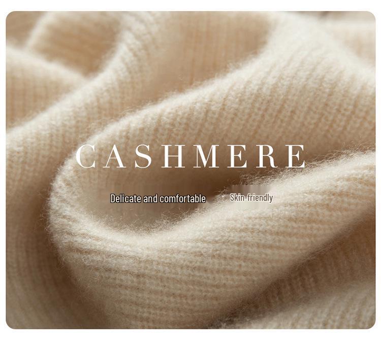 Women's Cashmere Knit Cardigan: Long Sleeve, Round Neck, Loose Fit, Single-Breasted, Thick & Warm Sweater