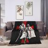 The Knights Templar with Templar Cross Blanket  Soft Funny Plush Throw Blanket For Kids Bedroom Flannel Bedspread Bed Cover