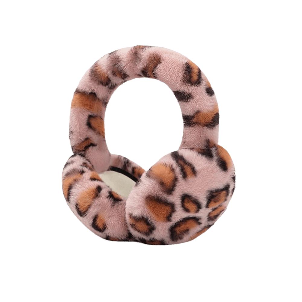 Collapsible Leopard Ear Warmer Thickened Winter Earmuffs Fashion Ear Cover  for Women Girls