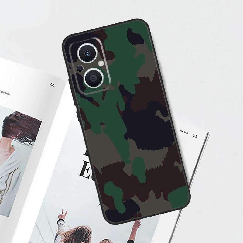Camo Camouflage Case For OPPO Reno 15F 14F 11 F 12 13 14 10 15 Pro 7 8 Lite OPPO Find X5 X6 X8 X9 Pro Cover