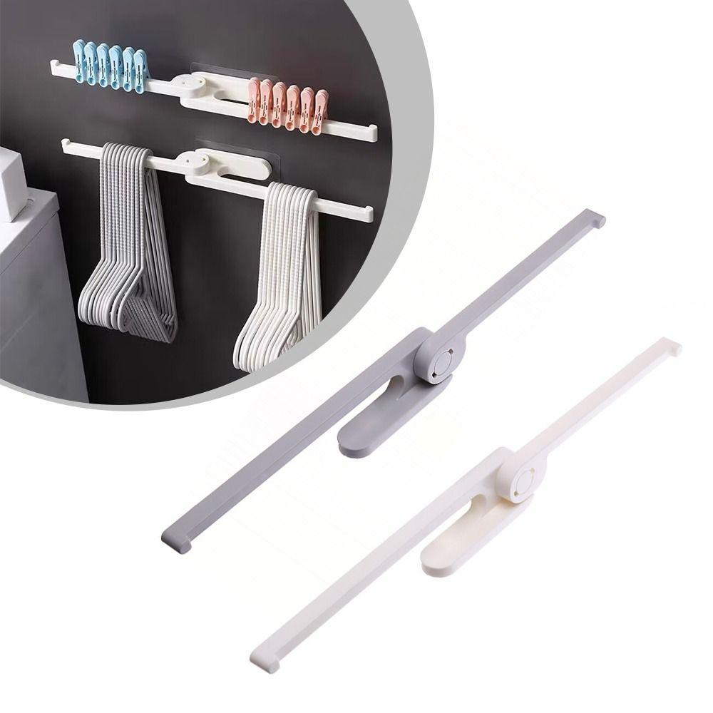 Wall-mounted Clothes Hanger Rotatable Balcony Organizing Rack Durable Storage Rack