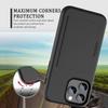 for iPhone 15 Pro Case with Card Holder,Credit Card Slot Protective Wallet Case - Black