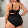 2025 Black One Piece Plus Size Ribbed Swimwear Women Large Tried Swimsuit Lady Verge Chubby Big Bathing Suit Beachwear