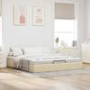 Ottoman Bed Without Mattress Cream 160 X 200 Cm Fabric