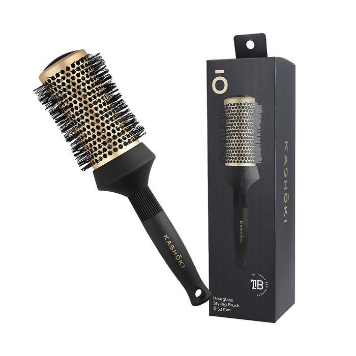 Brosse à cheveux - Kashōki - Modèle Hourglass - 53mm - Poils naturels de sanglier - Pour cheveux longs