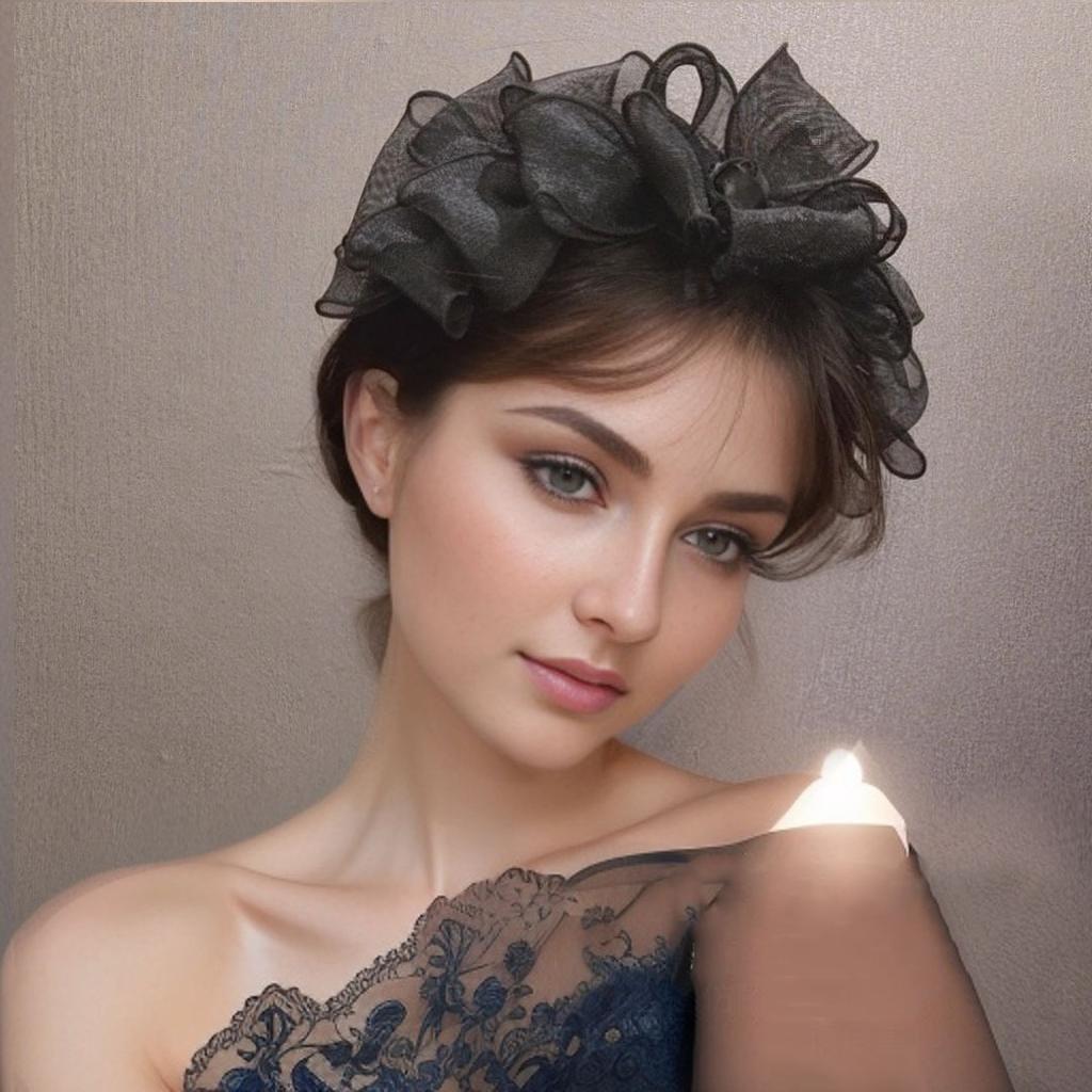 Elegantní dámská čelenka Prémiová síťovina Vícevrstvá mašle Růžová čelenka Trendy módní vlasové doplňky Úžasná párty Luxusní pokrývka hlavy Perfektní narozen