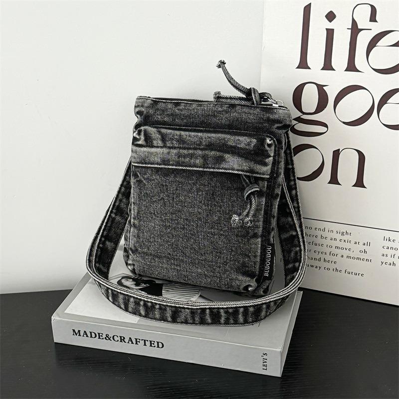 Washed Denim Crossbody Fashionable Phone Bag
