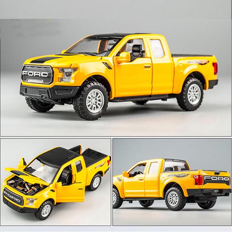 1/32 F150 Alloy Model samochodu Symulacja Raptor Pickup Dźwięk samochodu i światło drzwi