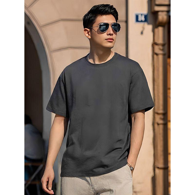Foreign Trade Export to Domestic Sales DuPont Sorona Cool Feeling Lyocell Tencel Short sleeve T-shirt Men Summer Light Luxury Top